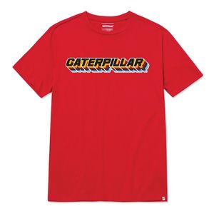 Remera Cat Hombre Retro Sport Graphic 9 Rojo