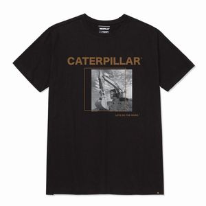 Remera Cat Hombre Workwear Graphic Negro