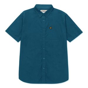 Camisa Cat Hombre Poplin S/S Azul Marino