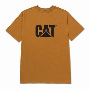 Remera Cat Hombre Original Fit Logo Marron