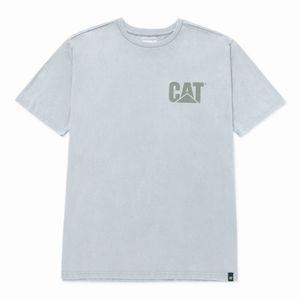 Remera Cat Hombre Heritage Uniform Heavyweight Celeste