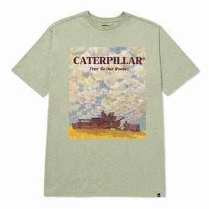 Remera Cat Hombre Heritage Uniform Heavyweight Verde