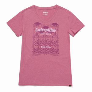 Remera Cat Mujer W V-Neck Graphic Fucsia
