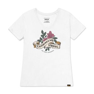 Remera Cat Mujer V-Neck Graphic Blanco