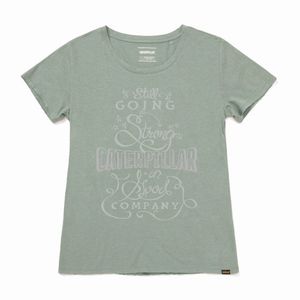 Remera Cat Mujer Crew Graphic Verde