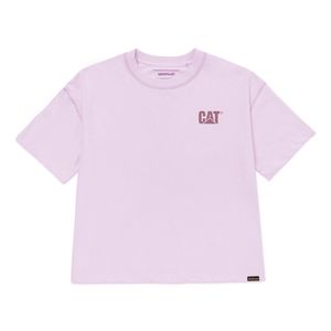 Remera Cat Mujer Cat Logo Boxy Rosa