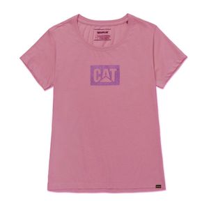 Remera Cat Mujer Metallic Cat Logo Rosa