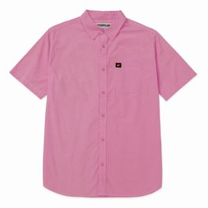 Camisa Cat Hombre Poplin S/S Rosa