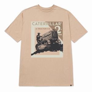 Remera Cat Hombre Rustic Graphic Beige