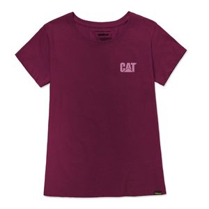 Remera Cat Mujer Cat Logo Bordó