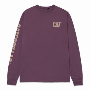 Remera Cat Hombre Trademark Banner L/S Bordó