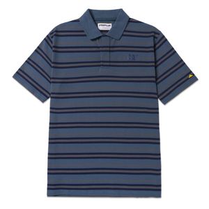 Polo Cat Hombre Cat Logo Pique Azul