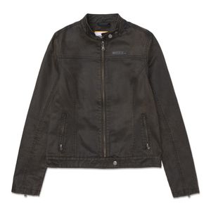 Campera Cat Mujer W Waxed Moto Jacket Marron