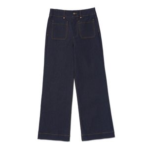 Pantalón Cat Mujer Triblend Stretch Denim Patch F Azul
