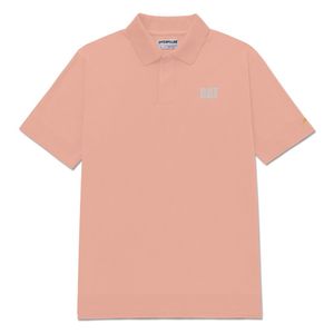 Polo Cat Hombre Cat Logo Pique Polo Rosa