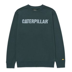 Sudadera Cat Hombre Caterpillar Logo Crewneck Sweatshirt Verde