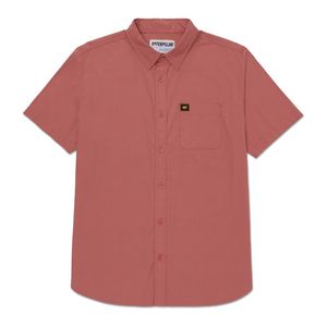 Camisa Cat Hombre Poplin S/S Shirt Rosa