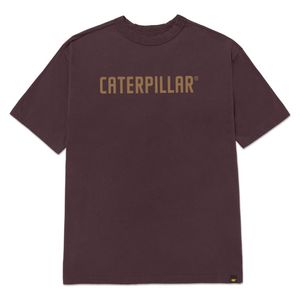 Remera Cat Hombre Caterpillar Puff Print Tee Bordó